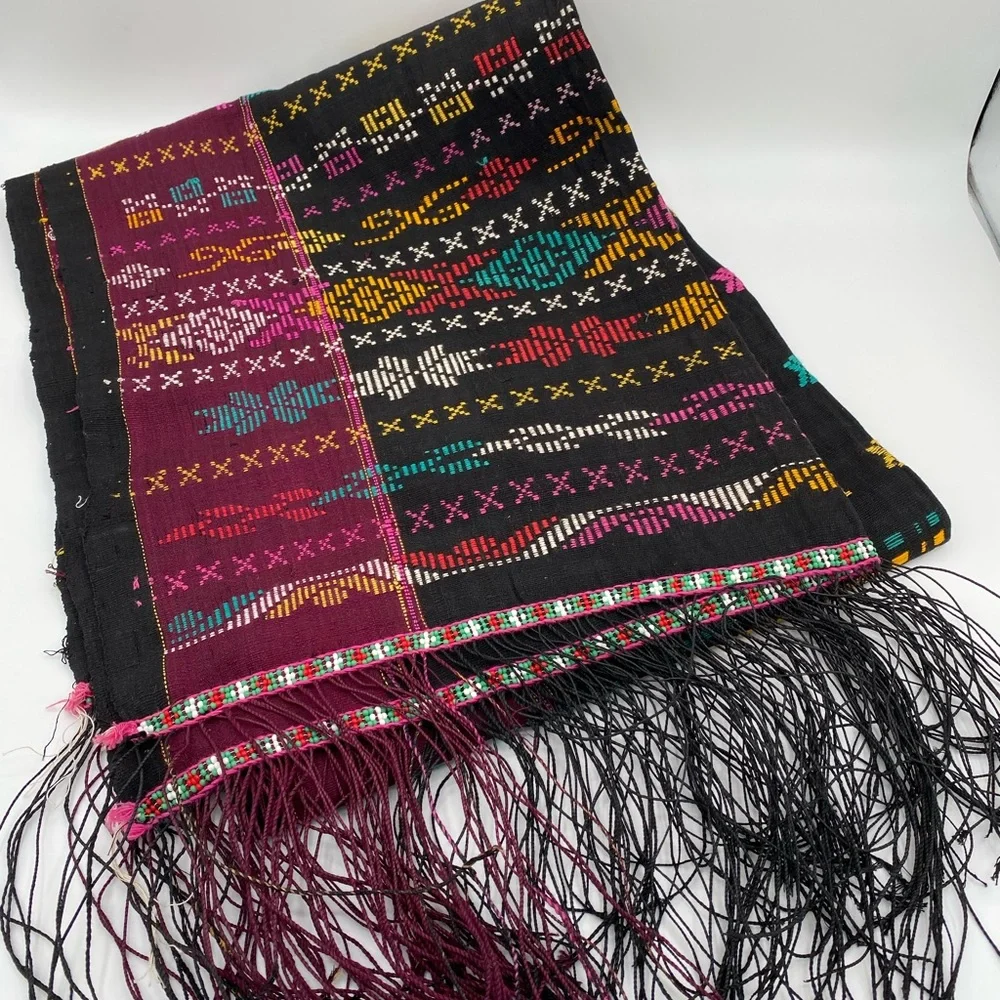 Vintage Indonesian Handwoven Sumatran Textile Wall Hanging Table Cloth